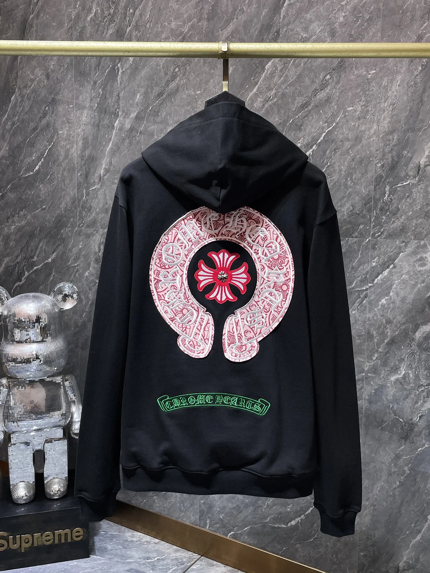 P276 Chrome Hearts Autumn and Winter 2025 Counter Synchronization Horseshoe Cross Handmade Three-dimensional Custom Patched Embroidery Hooded Sweatshirt Heavy Embroidery! ! ! Tens of thousands of needles! ! Improved customized version of 1:1 high-gram weight high-quality fabric Recommended color: white black code number: S, M, L, XL